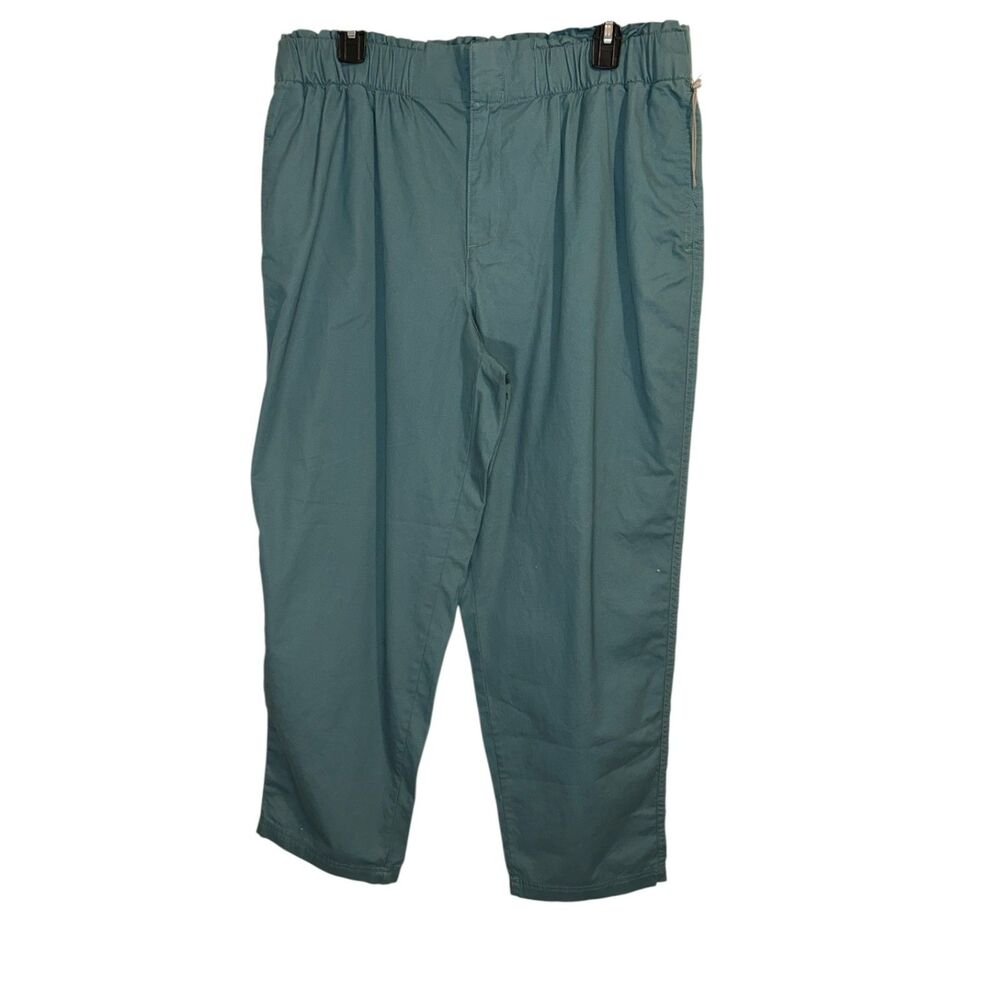 A New Day Teal Pull On Pants Size Large Casual Cropped Pants
